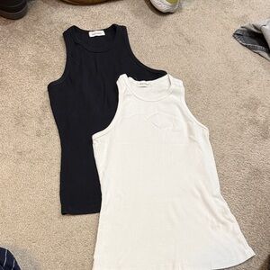 Women's Black and White Tank Tops